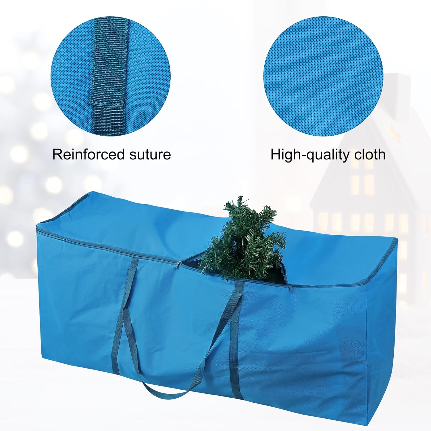 Regine Switzerland Christmas Tree Storage Bag - Fits Up to 7.5 ft Tall Trees | Durable Cloth with Reinforced Handles & Dual Zippers
