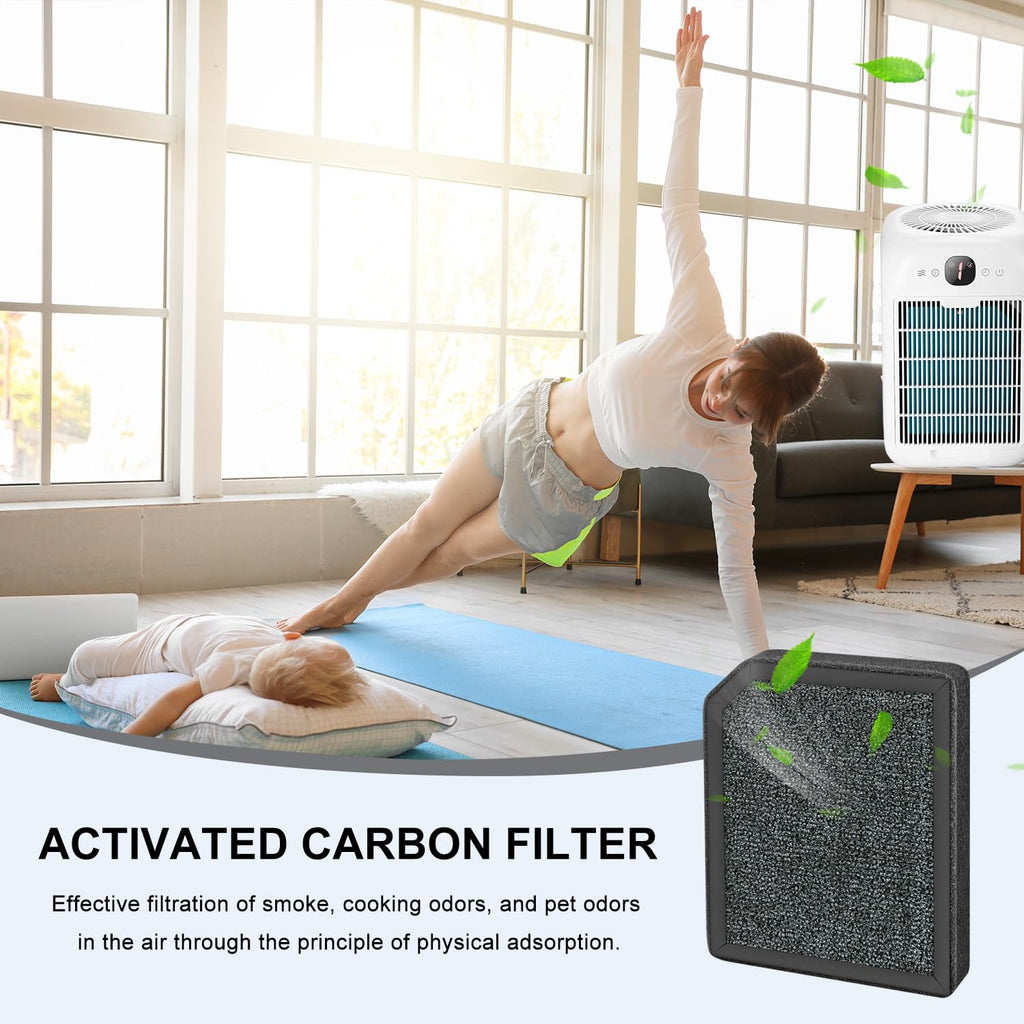 Can-Meageren AP1501 HEPA Replacement Filter, Compatible with Aircillin AP1501 Air Purifier, H13 3-in-1 HEPA Filter High-Efficiency Carbon Filter Filtration (4 Pack)