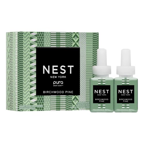 NEST New York Smart Home Fragrance Diffuser Refill Smart Vials, Birchwood Pine - Set of 2 - Designed for NEST x Pura 3 and NEST x Pura 4 Diffusers - Cruelty Free, Vegan