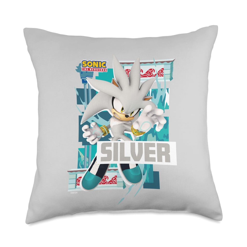 Sonic The Hedgehog - in The Zone - Silver Throw Pillow