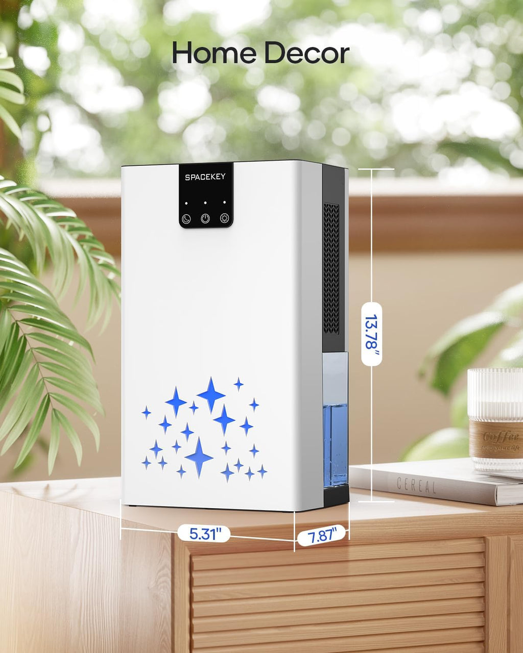 Skiennix Dehumidifier - 95 OZ Water Tank for Home | Auto Shut Off, 1000 sq. ft. Coverage, Quiet Sleep Mode