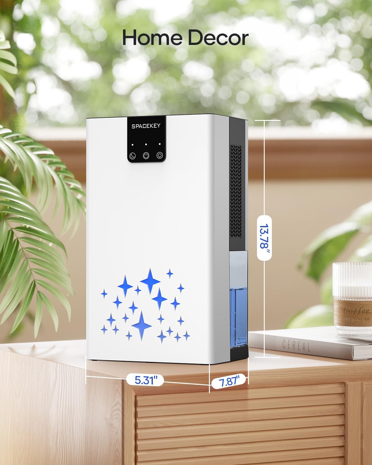 Skiennix Dehumidifier - 95 OZ Water Tank for Home | Auto Shut Off, 1000 sq. ft. Coverage, Quiet Sleep Mode