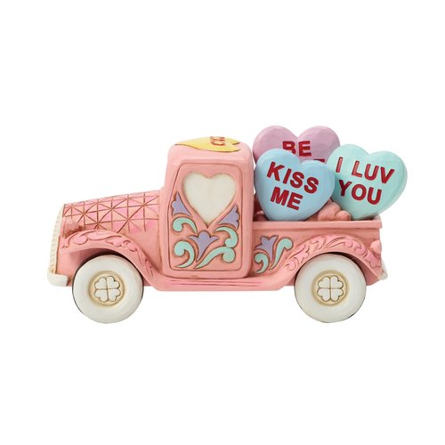 Enesco Sweethearts Candies by Jim Shore Pink Truck Filled with Hearts Figurine, 4.5 Inch, Multicolor