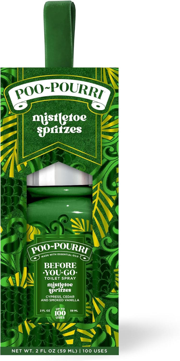 Poo-Pourri Toilet Spray - Mistletoe Spritzes, 2 Fl Oz | Freshen Up with Cypress, Cedar & Smoked Vanilla