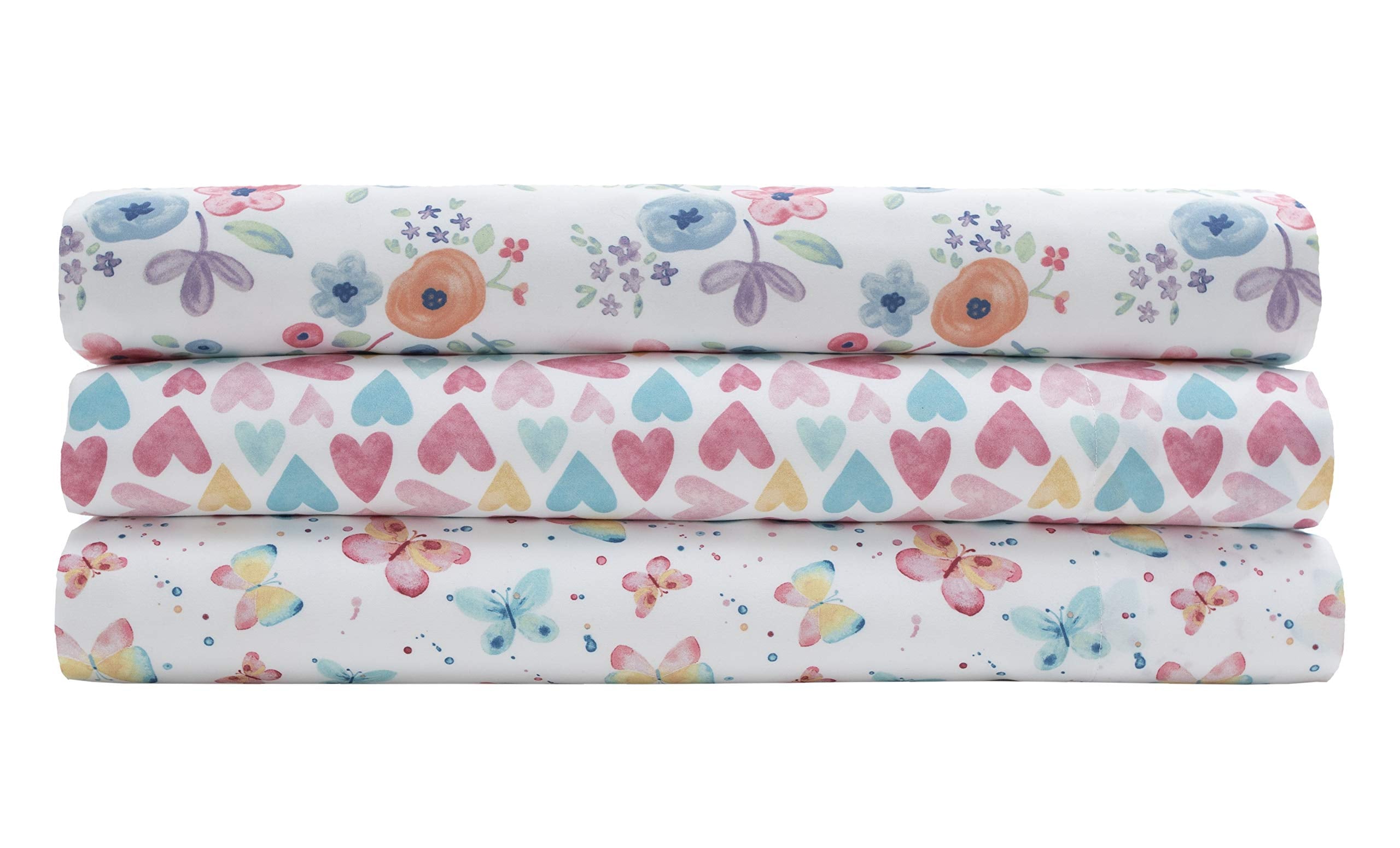 MALLARY BY MATTHEW Kids Super Soft-Soft 100% Microfiber Print Sheet, Watercolor Floral Print, Full