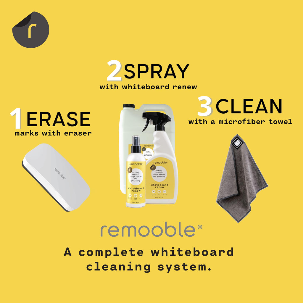 Remooble Microfiber Cleaning Cloth, Streak Free Whiteboard Cleaning Rags, Dry Erase Microfiber Towels, Pack of 12, Size 10 x 10 inch (25 x 25cm)