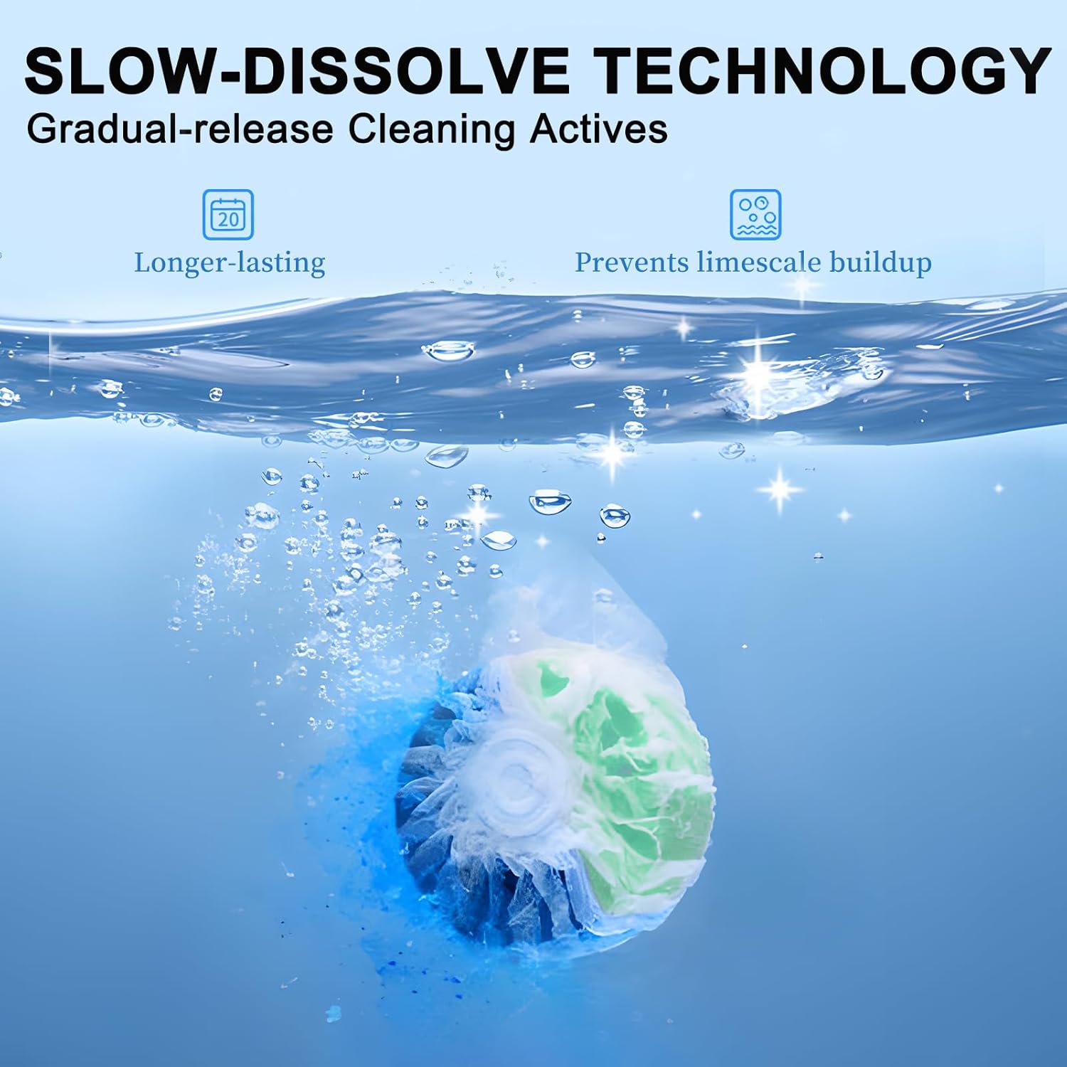 Skiennix Automatic Toilet Bowl Cleaner Tablets - Powerful Tank Cleaning Solution | 12 Tablets