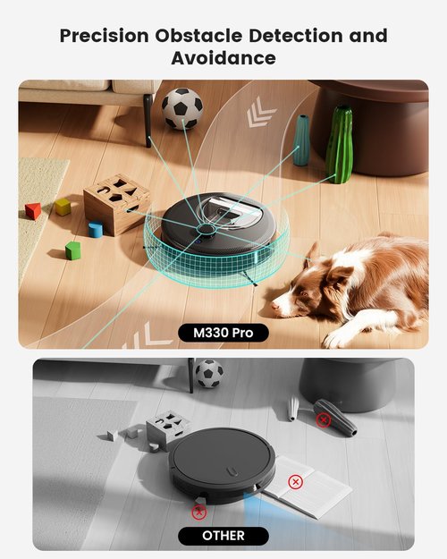 Lefant M330 Pro LiDAR Robot Vacuum & Mop - 190° Obstacle Avoidance, 150 Min Runtime, Multi-Floor Mapping