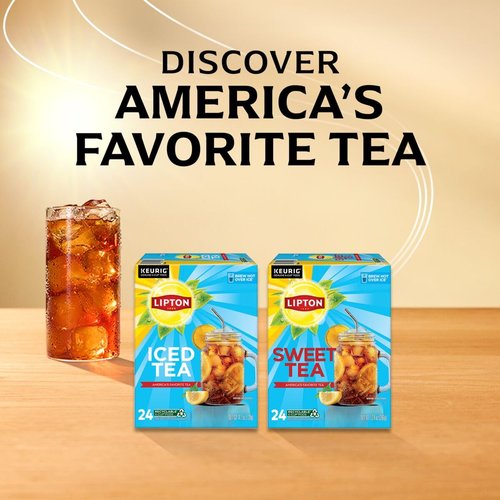 Lipton Southern Sweet Black Tea K-Cup Pods - 24-Count Iced Tea for Keurig | Rainforest Alliance Certified, Real Tea Leaves
