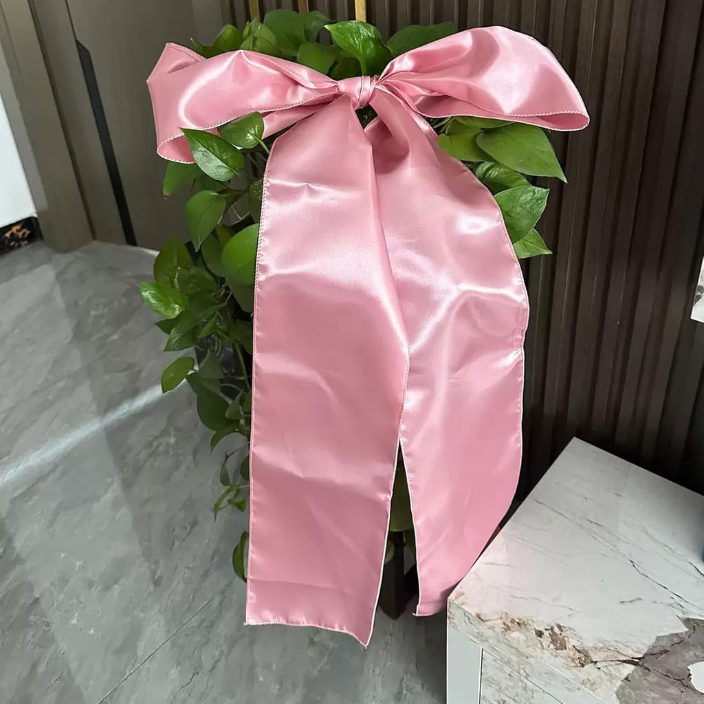 Skiennix Large Pink Bow Party Decor - 18 x 33 Inches Giant Ribbon for Birthday & Bridal Showers