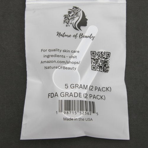 5 Gram Scoop for Creatine, Powders, Cooking, Recipes, Lab, Food Grade, Meets FDA Standards, USA Made - The Nature Of Beauty Brand (5-Pack)