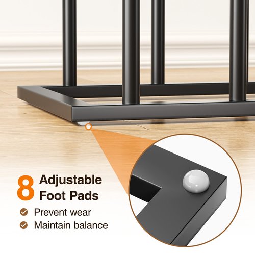 pickpiff Free Standing Shoe Racks - 19.5 Inch Black Metal Boot Rack Organizer Tall Boots for Dorm Room, Closet, Entryway, Bedroom, Patio Outdoor, Hallway, Black, Shoe Storage Fit for 8 Pairs