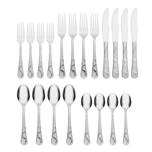 Cambridge 174720CSLG12DS Felicity Sand 20-Piece Flatware Set, Service For 4
