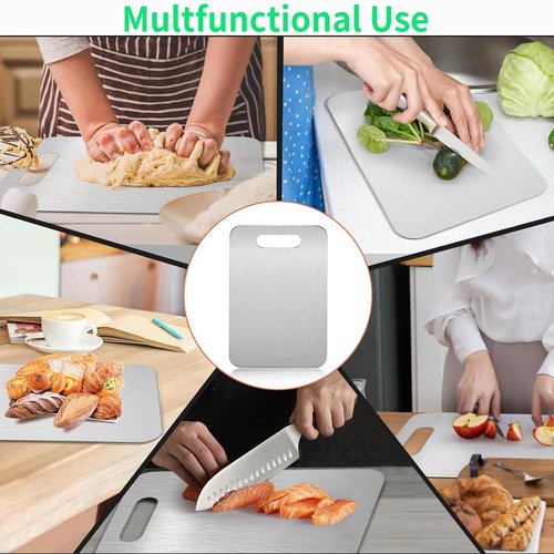 Katuchef Titanium Cutting Board 2026 New Upgrade Titanium Grade 5 Cutting Boards for Kitchen Non Toxic, Non-slip, Hygiene Durable Chopping Board Suitable for Dishwasher Safe (18.11IN*11.81IN)