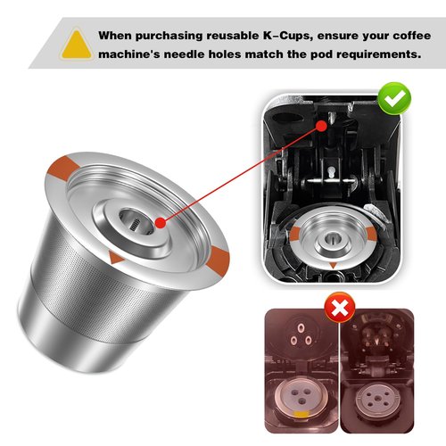 FAQQMCVY Reusable K Cups Coffee Pods for Keurig: Full Stainless Steel Refillable K Cups Coffee Filter Compatible 1.0 and 2.0 Coffee Makers-brewers (1Pack)