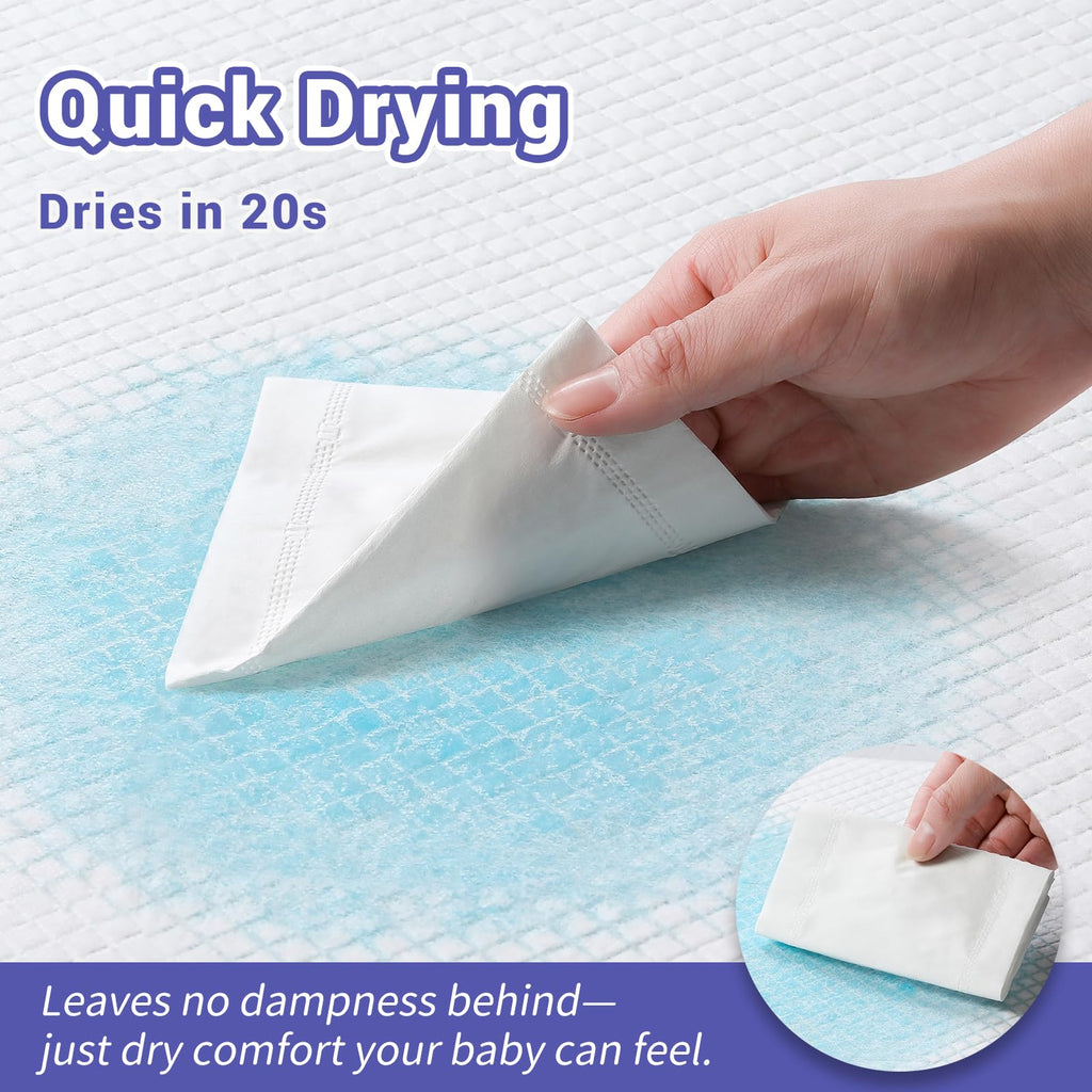 100 Pack Disposable Changing Pads for Baby, 18" x 24" Super Absorbency Disposable Underpads Large Bed Pads Absorbent Fluff Protective Table Pads Disposable Diaper Changing Pads, Leakproof