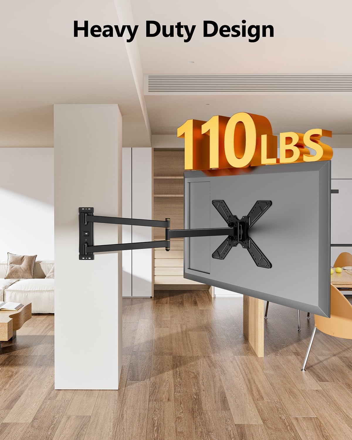 FORGING MOUNT Full Motion Corner TV Wall Mount for 32-75 Inch TVs Holds 110 lbs,33" Long Extension Arm with Landscape to Portrait Rotation, Swivel & Tilt,Vertical Rotating TV Mount,Max VESA 600x400mm