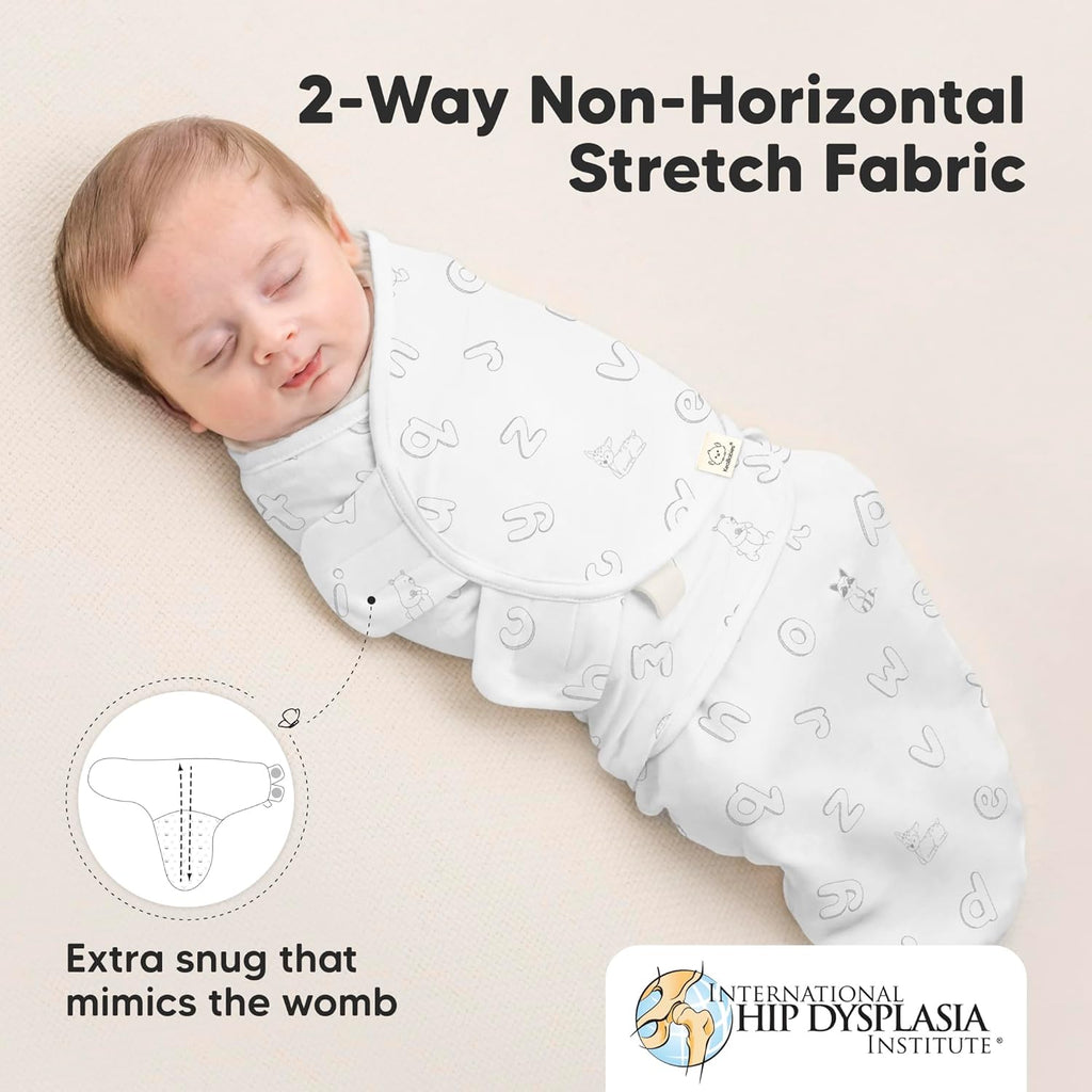 Skiennix 3-Pack Organic Baby Swaddle Sleep Sacks - Soft & Snug Newborn Swaddles for Infants 0-3 Months | ABC Land Cloud Design