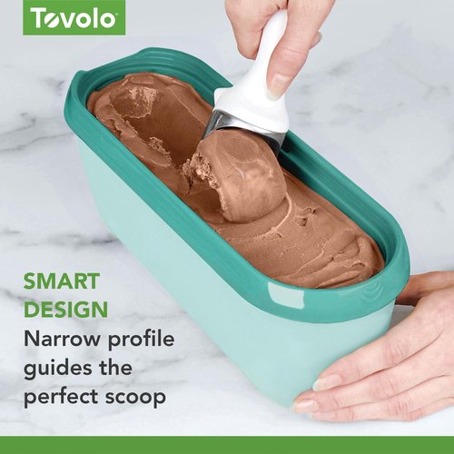 Tovolo Reusable Ice Cream Containers for Homemade Ice Cream Glide A Scoop Ice Cream Tub for Reusable Ice Cream, 1.5 Quart BPA Free Insulated Freezer Safe Ice Cream Container