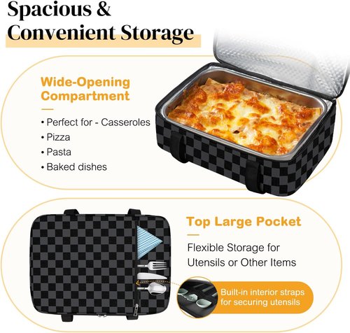 Coobiiya Insulated Casserole Carrier - Keeps Food Hot or Cold | Portable Tote for 9" x 13" Dishes