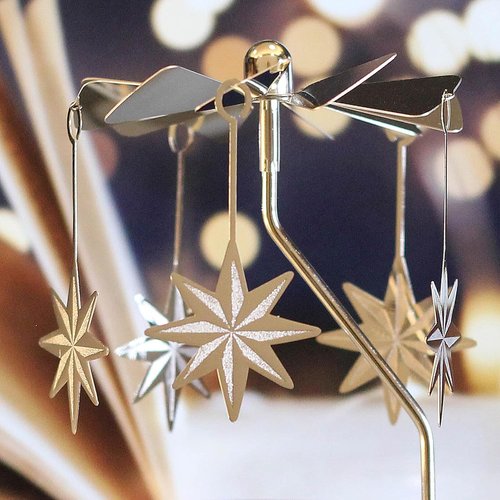 iLajao Candle Carousel - Spinning Metal Tealight Holder for Christmas & Valentine’s Day Decor | Moravian Star Design