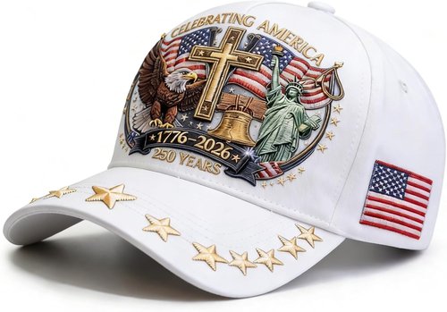 250th Anniversary USA Hat - Eagle Liberty Cross Design | Adjustable Baseball Cap for Men & Women