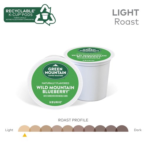 Green Mountain Coffee Wild Mountain Blueberry K-Cup Pods - Light Roast, 48 Count (2 Boxes of 24 Pods)