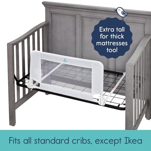 Hiccapop Convertible Crib Bed Rail for Toddlers, Crib Rail Guard with Reinforced Anchor Safety