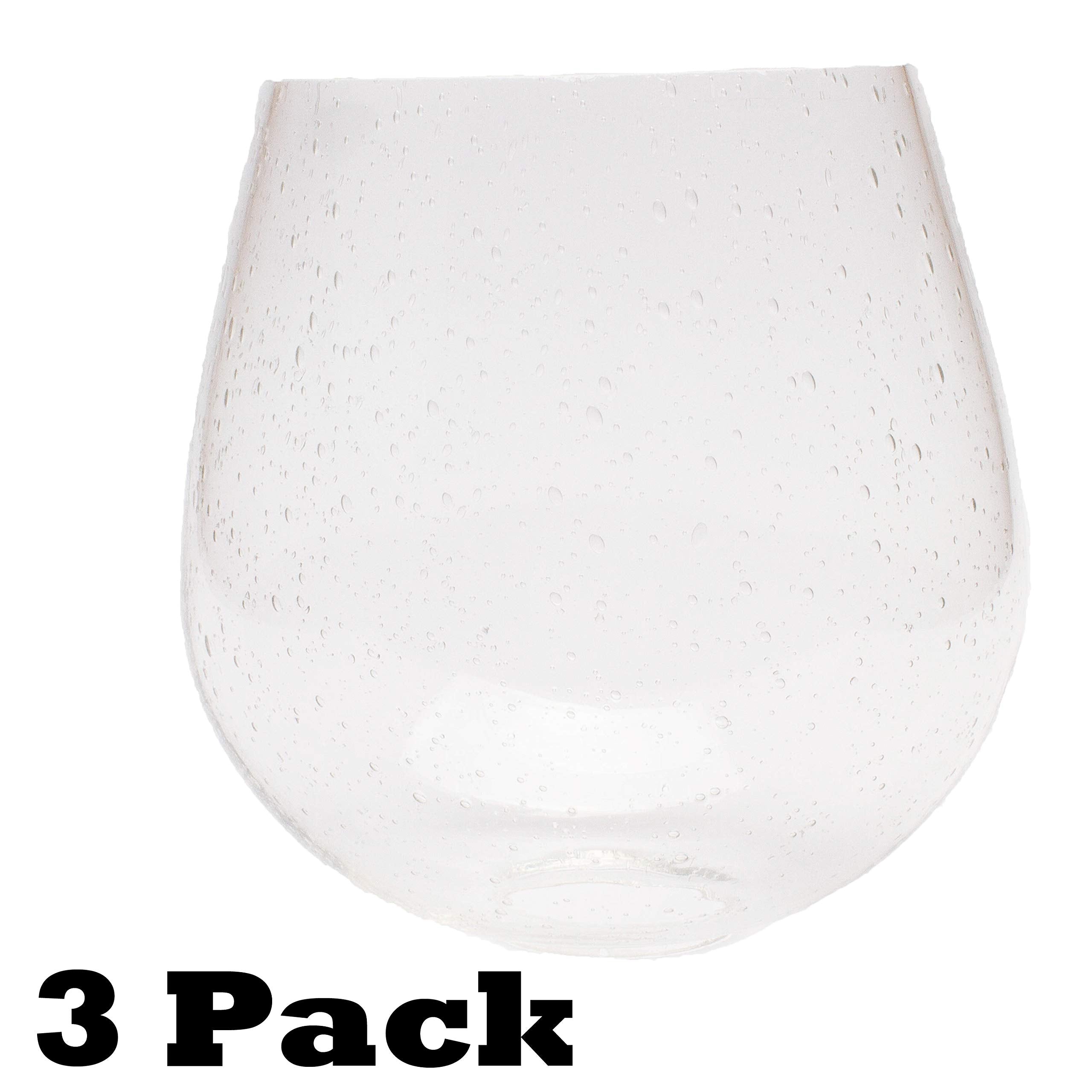 Seeded Bubble Glass Lamp Shade, LEDupdates 3 Pack Oversize Clear Globe Seeded bubble Finish for Light Fixture Glass replacement