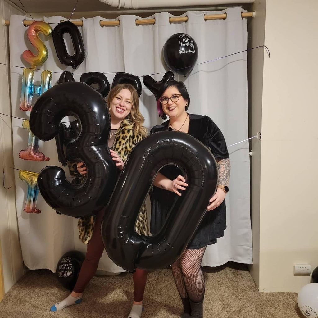 Skiennix 30 Balloon Numbers - 40-Inch Black Number Balloons for 30th Birthday & Celebrations