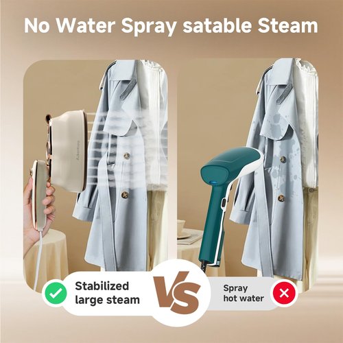 Steamer For Clothes, Steamer ＆ Iron 2 In 1,Portable Handheld travel Steam,1200W 15s Heat Up for Travel Size,Wrinkle Remover,200ml Tank,3 Modes for dress shirts for home travel,Beige, 120V