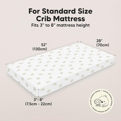 KeaBabies Baby Crib Sheets - 2-Pack Fitted Bamboo Toddler Bed Sheets | Soft & Cozy 52x28 for Boys & Girls