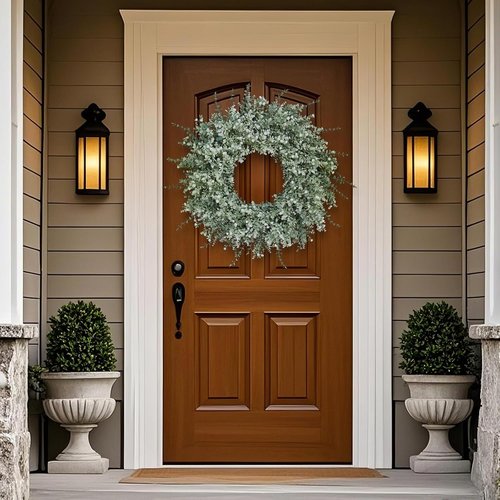 Eucalyptus & Lavender Wreath by [Brand Name] - 26'' Large Artificial Floral Decor for All Seasons | White-Green