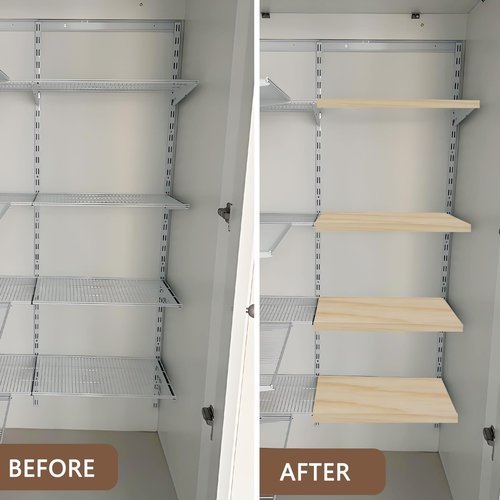 5 Pack Wooden Shelf Covers 24 x 16 Inch,Wire Rack Covers for Pantry Wood Shelf Liners-0.25 inch Thick,Weight Removable Wood Shelf Covering for Closet Kitchen Pantry Bathroom Office