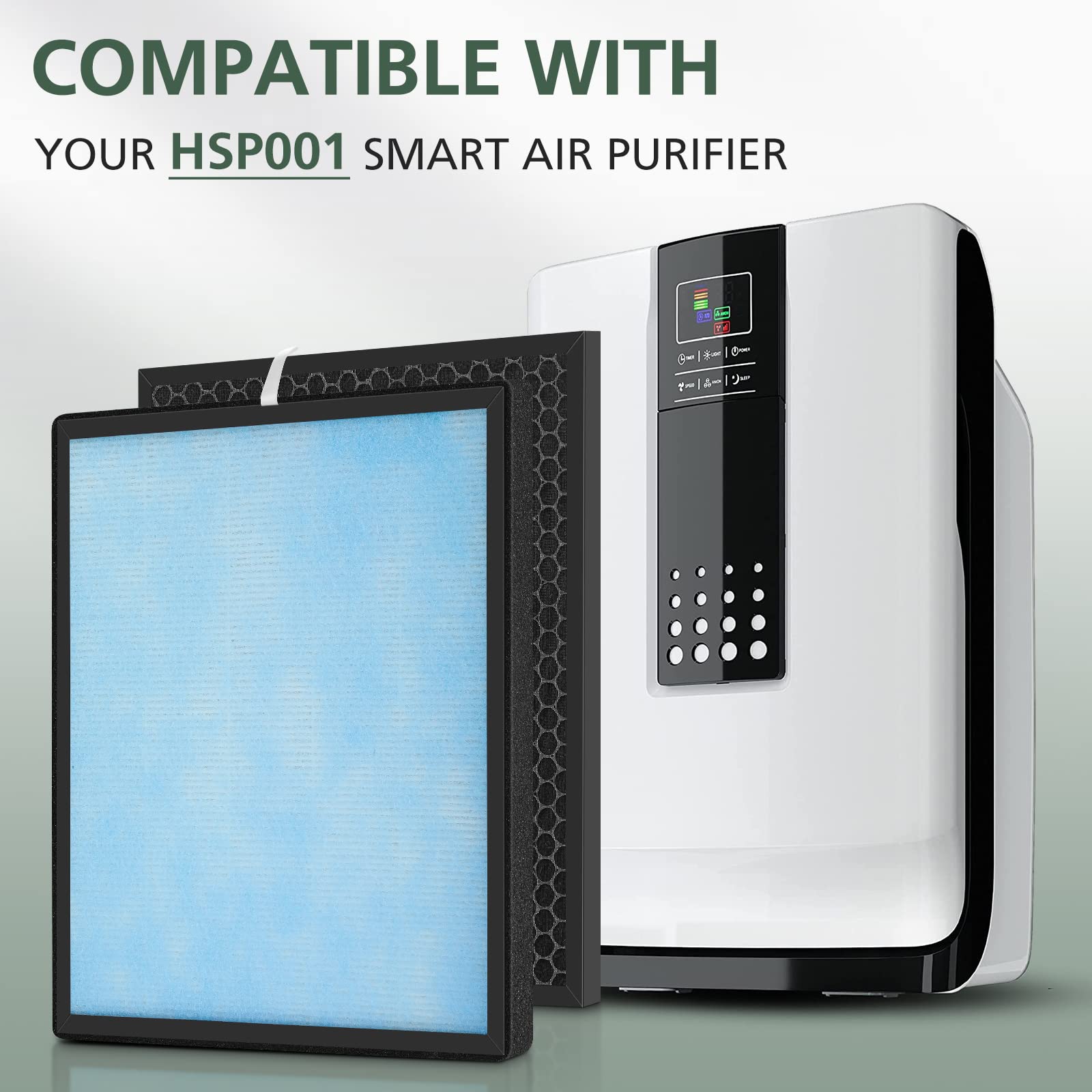 2 Set HSP001 Filter Replacements for HSP001 Smart True HEPA Air Purifier, 4 Stage Filtration of Fine Pre-Filter, Activated Carbon, Cold Catalyst and H13 True HEPA Filter