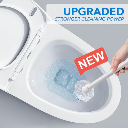 50 Count Toilet Wand Refills for Clorox, Upgrade Scrubbing Fiber Cotton Brush Heads Compatible with Clorox Toilet Wand for Bathroom Efficient Cleaning