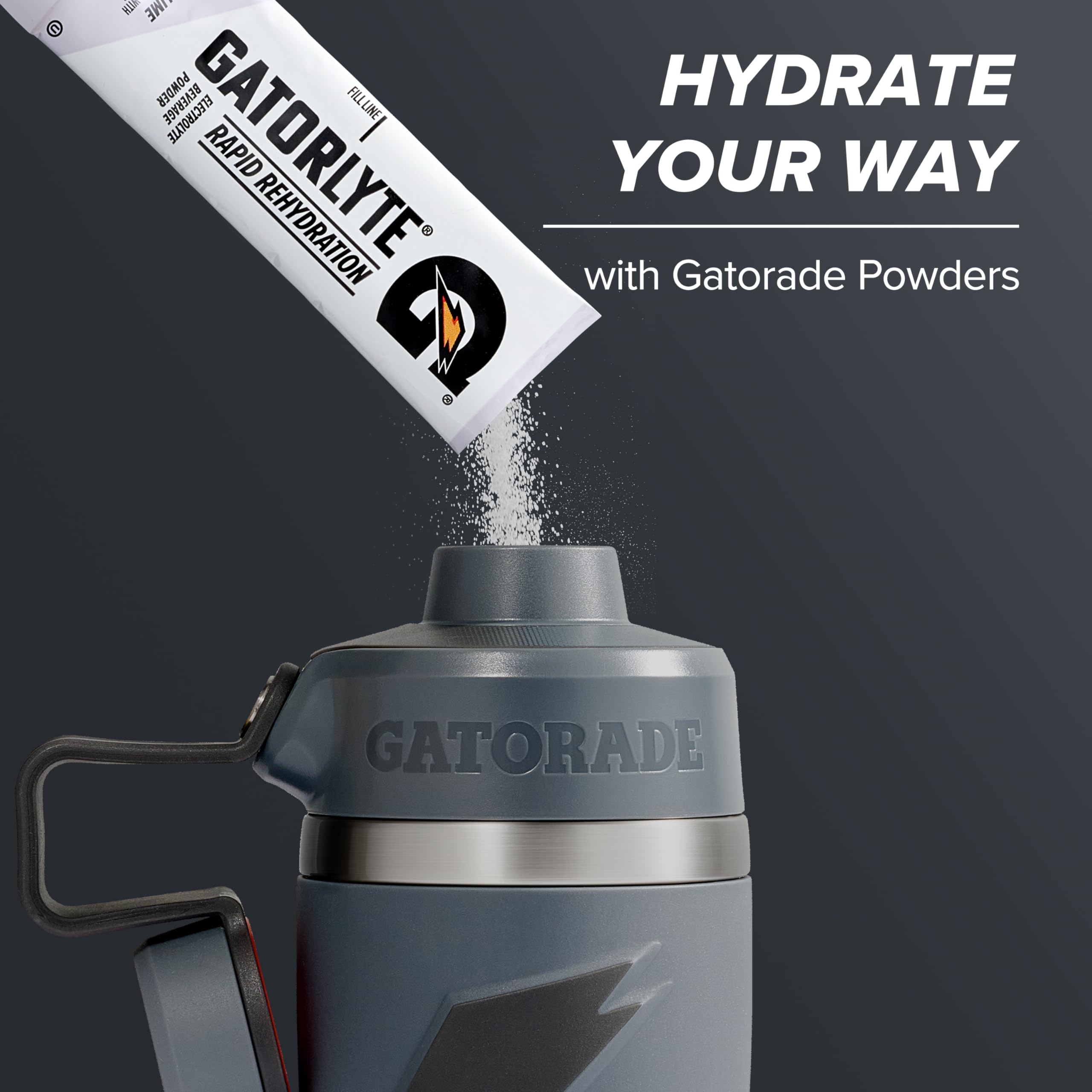 Gatorade 'Overtime' 22oz Stainless Steel Water Bottle, Twist Cap, Grey