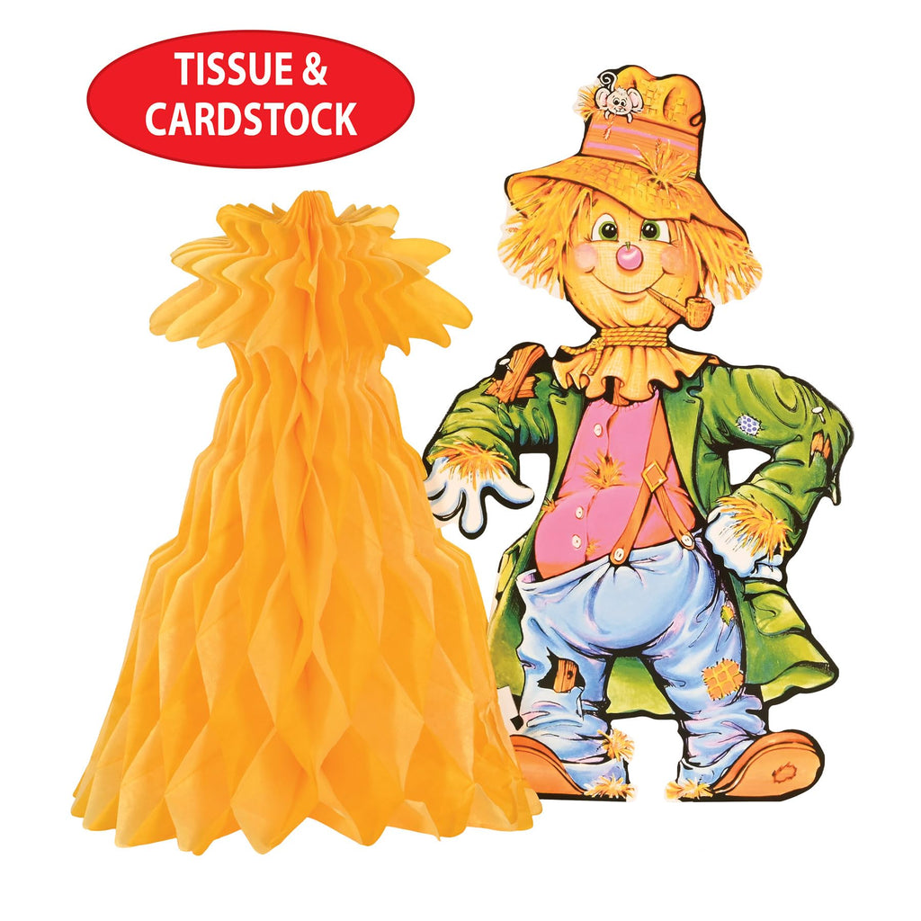 Beistle 3 Piece 11" Fall Harvest Scarecrow Centerpieces for Thanksgiving Decorations