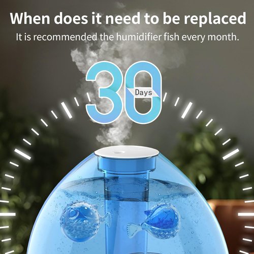 Humidifier Cleaning Fish: 12 Packs Humidifier Tank Cleaner Ball Compatible with Most Humidifiers, Purifier Water, Prevents Hard Water Build-Up, Filters Mineral Deposits, Remove Odor