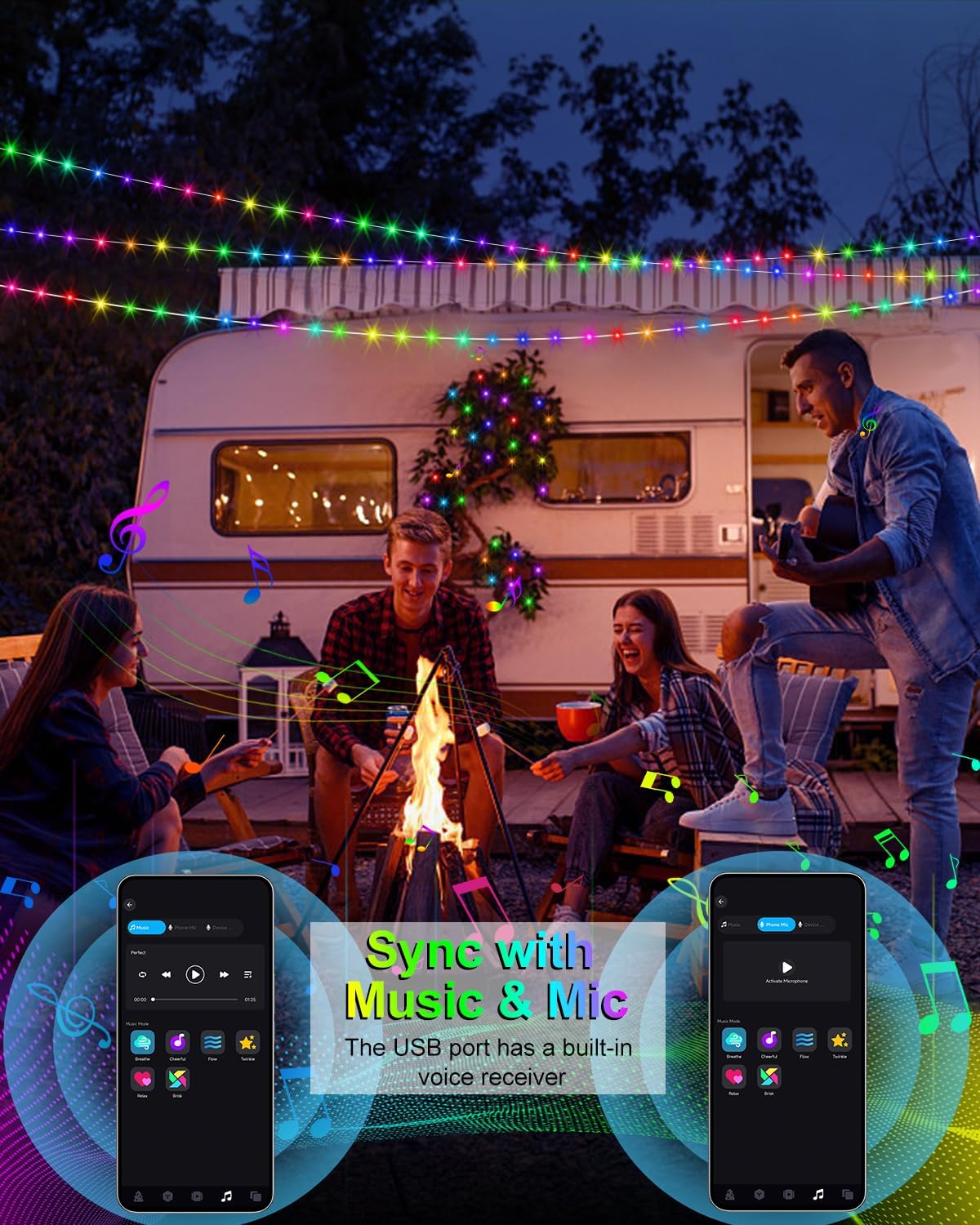 Smart Fairy Lights - 33Ft 100 LED Twinkle String Lights with Remote & App Control | Color Changing for Holiday Decor