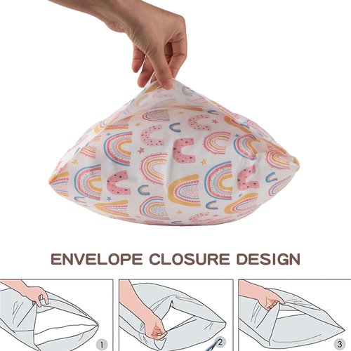 Bunnikins & Clover Toddler Pillows with Pillowcase, 13"x18" Soft Cotton Kid Pillows for Sleeping, Bedding Small Pillow for Boys and Girls Aged 2-5 Years
