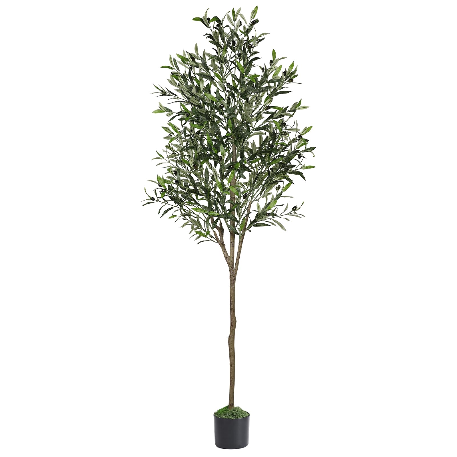 Alupssuc 6ft Olive Tree Artificial Indoor, Fake Tree Potted Faux Olive Trees with Lifelike Fruits and Realistic Leaves, Artificial Plants Indoor Fake Plants for Modern Home Office Living Room Decor