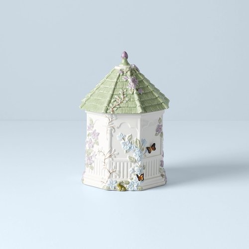 Lenox Butterfly Meadow Cookie Jar - 10-Inch Figural Gazebo Design in Elegant White