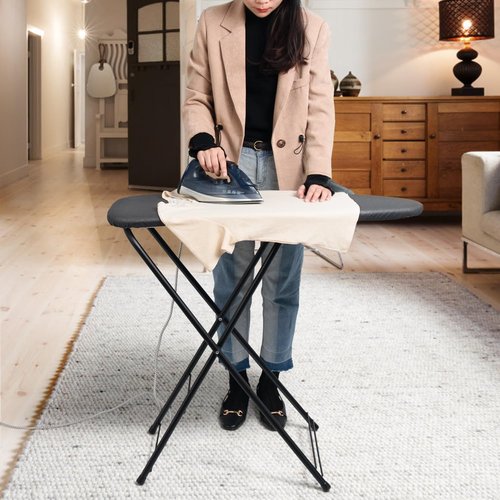 Duwee Ironing Board - Compact 13" x 35" Design with Heat Resistant Cover - Lightweight & Easy to Store - Black