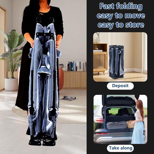 Foldable Baby Playpen 50"X50",Play pen for Babies and Toddlers, Portable Playpen, Kids Collapsible Indoor and Outdoor Fence with Visible Mesh,Safety Area Travel PlayYard with Mat Storage Bags,Handlers