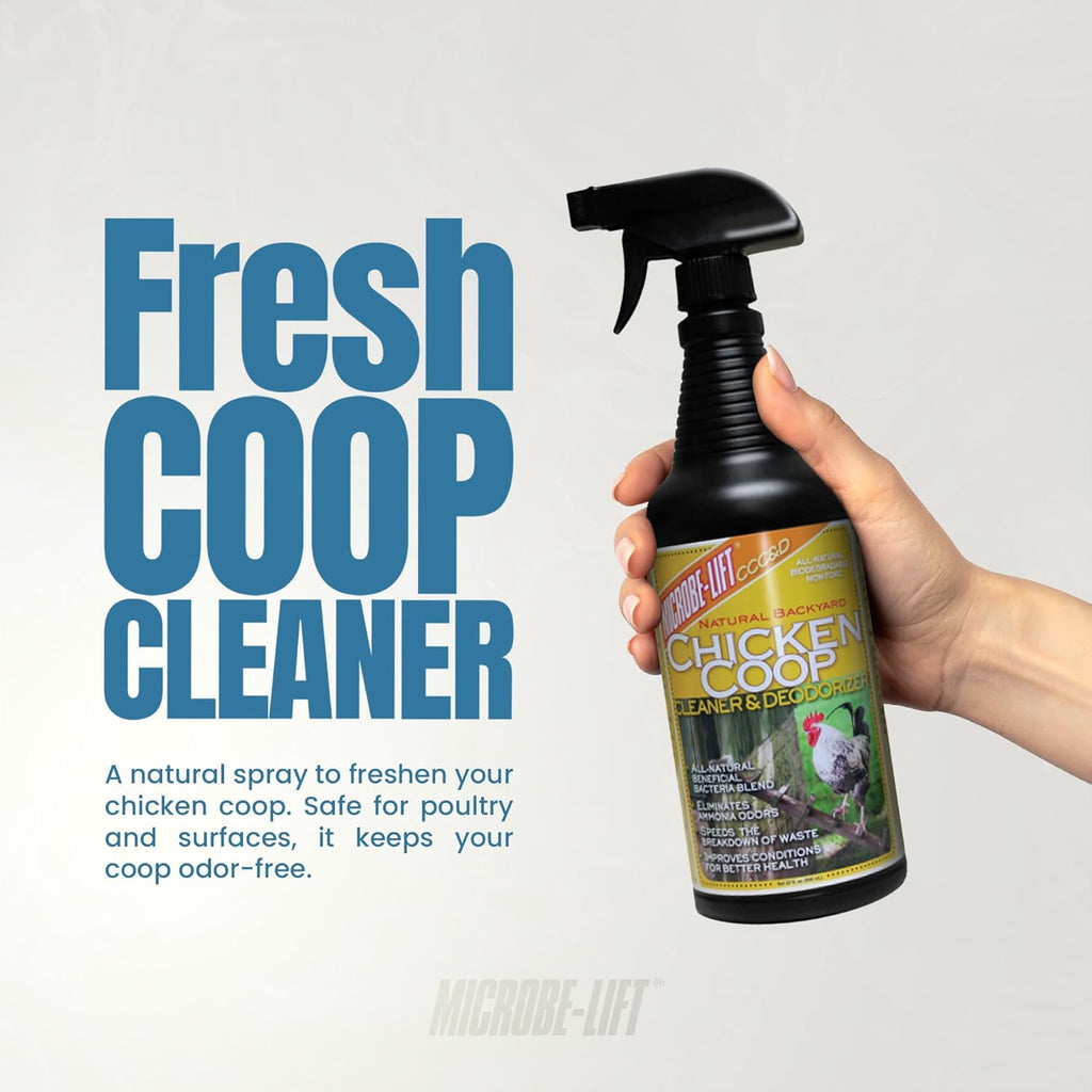 Microbe-Lift Chicken Coop Cleaner & Deodorizer - Natural 32 oz Solution for Clean Poultry Spaces