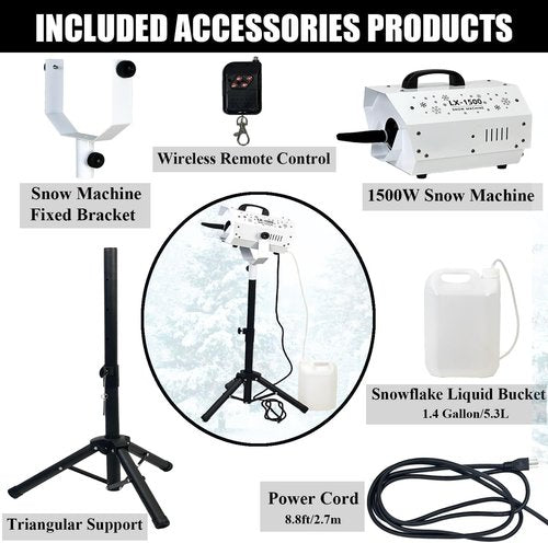 LANGXUN 1500W Snow Machine - Wireless Remote Control & Adjustable Snowflake Size | Ideal for Christmas, Weddings & Parties