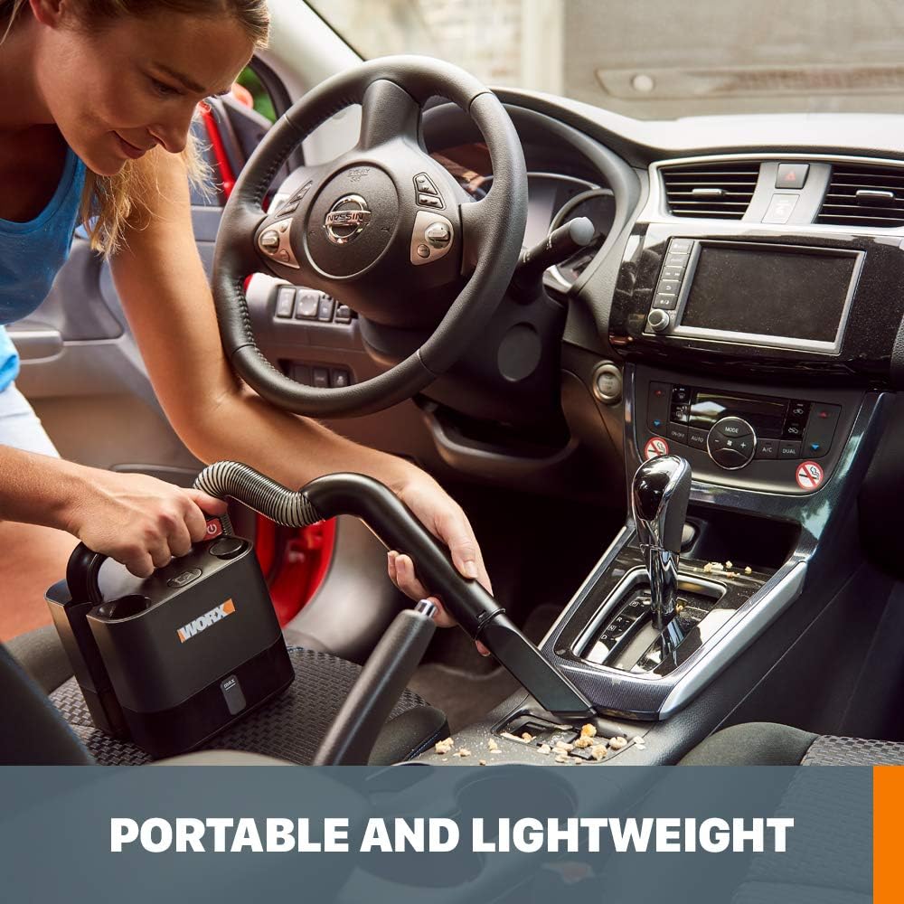 WORX WX030L 20V Cordless Cube Vacuum - Compact & Lightweight Design, Sleek Black Finish