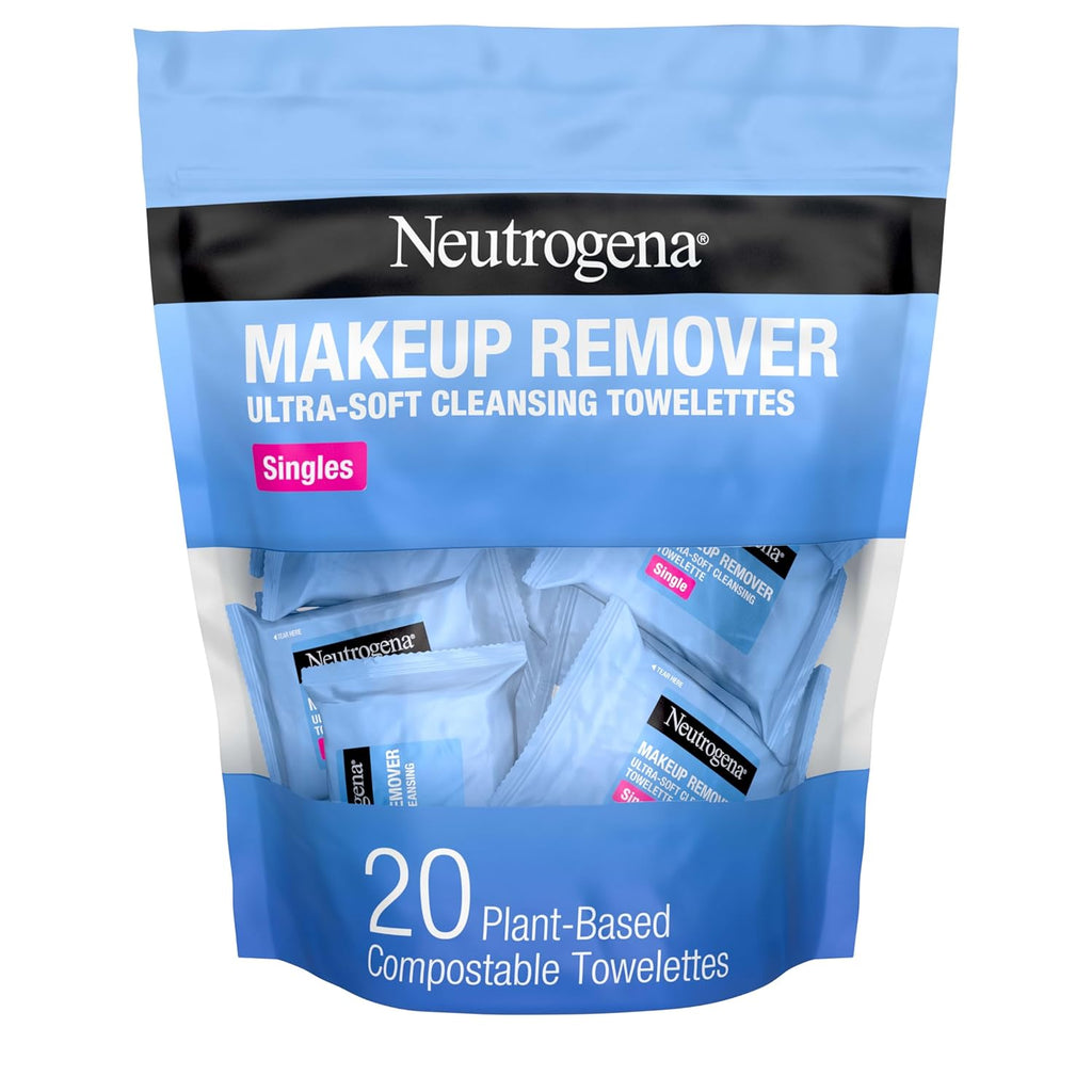 Neutrogena Makeup Remover Wipes - Alcohol-Free Daily Cleansing Towelettes | 20 Count Pack