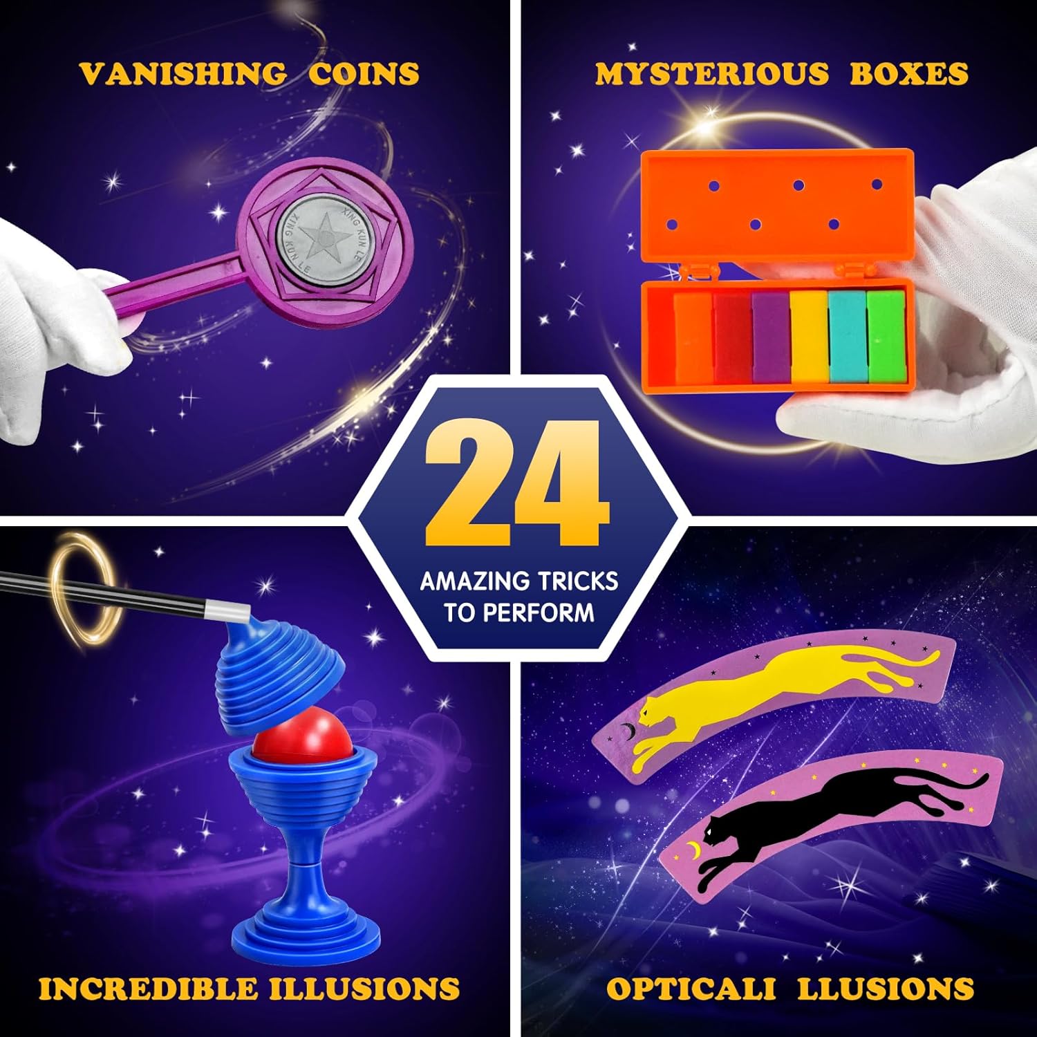 Magic Set Advent Calendar 2025 - Engaging Tricks & STEM Toys for Kids Aged 8-12 | Perfect Christmas Gift